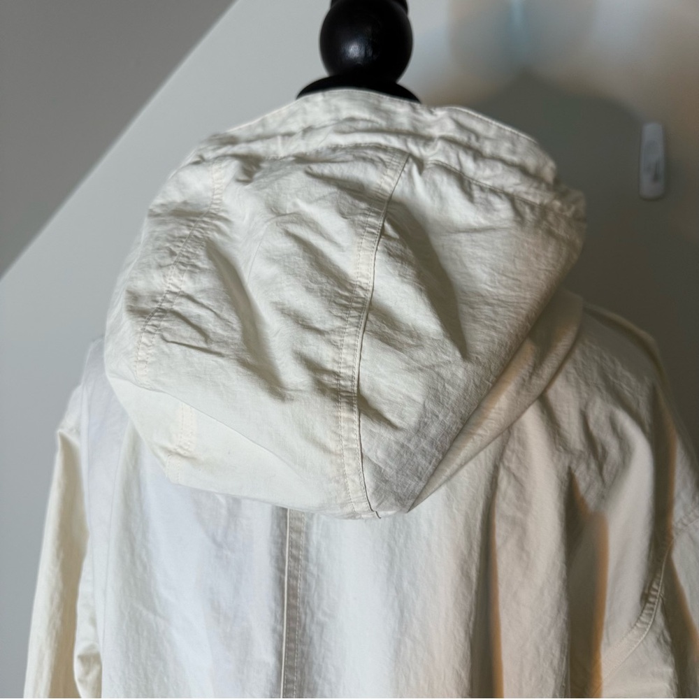 ATHLETA New Everywhere Anorak Lightweight Long Jacket Coat Cream Ivory Sz Large - Picture 9 of 12